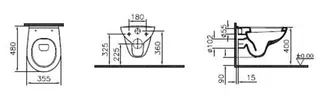 sanibel 1001-Wand-Tiefspülklosett A18 kurze Form Ausladung 480mm weiß – Bild 2
