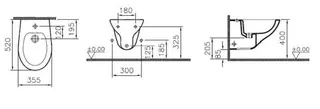 sanibel 1001-Wandbidet A18 Ausladung 520mm weiß – Bild 2
