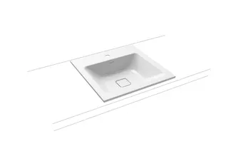 Kaldewei WB CONO EINBAUWASCHTISCH Mod.3075,500 x500mm,alpinweiß,PEFF,AD,m. 1HL,oÜL