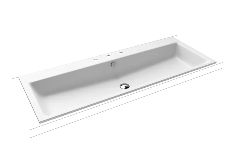 Kaldewei WB PURO EINBAUWASCHTISCH Mod.3169, 1200x460mm,alpwm,PEFF,AD,m. 3HL,mÜL,chr