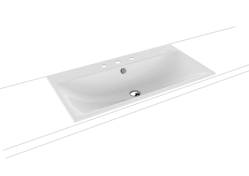 Kaldewei WB SILENIO EINBAUWASCHTISCH Mod.3038, 900x460mm,alpwe,PEFF,AD,m. 3HL,mÜL,chr