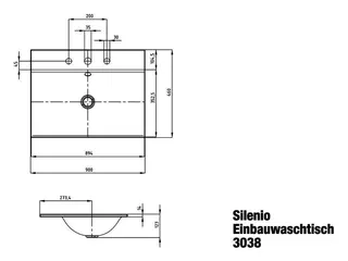 Kaldewei WB SILENIO EINBAUWASCHTISCH Mod.3038, 900x460mm,alpinweiß,PEFF,AD,m. 3HL,oÜL – Bild 3