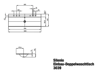 Kaldewei WB SILENIO Mod.3039-D,1200x460mm, alpwe,PEFF,AD,m. 2x3HL,oÜL – Bild 2