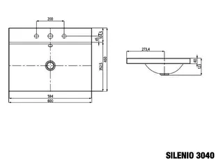 Kaldewei WB SILENIO Mod.3040,600x460mm,alpwe, PEFF,AD,m. 3HL,oÜL – Bild 3