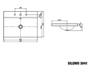 Kaldewei WB SILENIO Mod.3041,900x460mm,alpwe, PEFF,AD,m. 3HL,oÜL – Bild 3