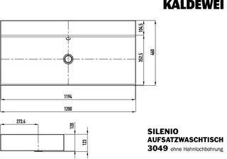 Kaldewei WB SILENIO Mod.3049,1200x460mm,alpwe, PEFF,AD,oÜL – Bild 2