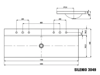 Kaldewei WB SILENIO Mod.3049-D,1200x460mm, alpwe,PEFF,AD,m. 2x3HL,oÜL – Bild 2