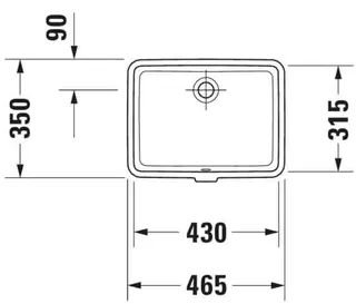 Duravit Einbauwaschtisch Vero 430 mm EB v.unten, m.ÜL, o.HLB, weiß – Bild 3