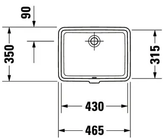 Duravit Einbauwaschtisch Vero 430 mm EB v.unten, m.ÜL, o.HLB, weiß WG – Bild 3
