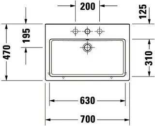 Duravit Waschtisch Vero 700 mm mit ÜL, mit HLB, 1 HL, weiß – Bild 3