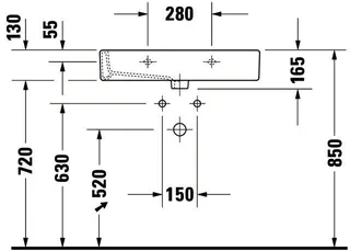 Duravit Waschtisch Vero 700 mm m.ÜL, m.HLB, 1 HL, geschl., weiß – Bild 4