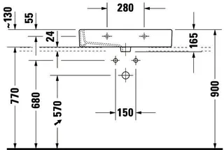 Duravit Waschtisch Vero 700 mm m.ÜL, m.HLB, 1 HL, geschl., weiß – Bild 5