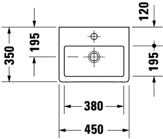 Duravit Handwaschbecken Vero 450 mm mit ÜL, mit HLB, 1 HL, weiß – Bild 3