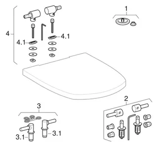 Geberit Vitelle WC-Sitz, weiß Scharniere Edelstahl – Bild 3