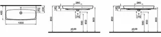 sanibel 4001-Waschtisch 1000x460mm A15 unterbaufähig weiß – Bild 2