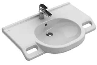 Villeroy & Boch Waschbecken ViCare 810x560mm Oval 1HL. mit Überlauf Weiß Alpin
