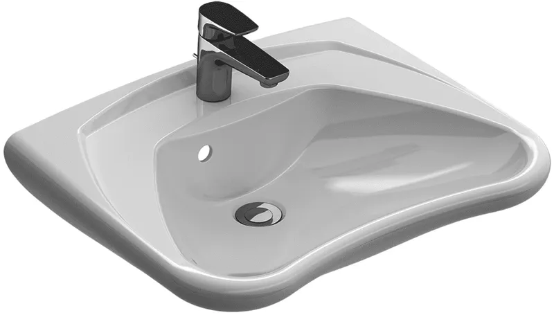 Villeroy & Boch Waschbecken ViCare 600x490mm Rechteck 1HL. mit Überlauf Weiß Alpin