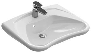 Villeroy & Boch Waschbecken ViCare 600x490mm Rechteck 1HL. mit Überlauf Weiß Alpin – Bild 2