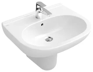 Villeroy & Boch Waschbecken O.novo 550x450mm Oval 1HL. mit Überlauf Weiß Alpin