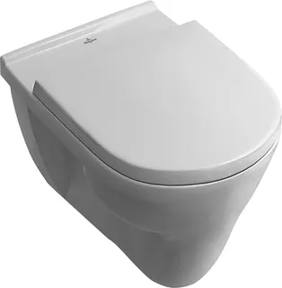 Villeroy & Boch Flachspül-WC O.novo 360x560x380mm ov wandh. Abg. waagr. Weiß Alpin cplus