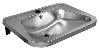 CONTI+ SteelTec Emden Waschtisch m. Überlauf Edelstahl matt 560x420x199mm – Bild 3
