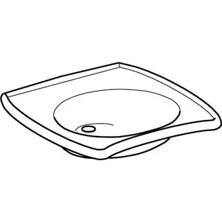 Geberit Vitalis Waschtisch, barrierefrei, 55x55cm ohne Hahnloch, ohne Überlauf, weiß – Bild 3