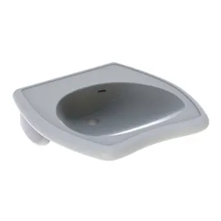 Geberit Vitalis Waschtisch, barrierefrei, 55x55cm ohne Hahnloch, mit Überlauf, weiß – Bild 2