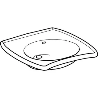 Geberit Vitalis Waschtisch, barrierefrei, 55x55cm ohne Hahnloch, mit Überlauf, weiß – Bild 3