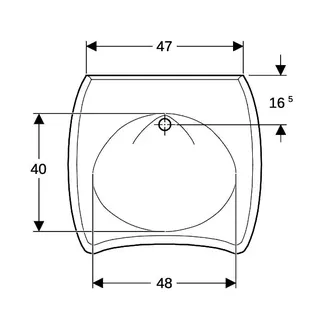 Geberit Vitalis Waschtisch, barrierefrei, 65x60cm ohne Hahnloch, ohne Überlauf, weiß – Bild 5