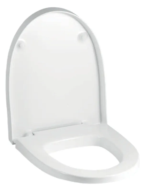 Geberit Flow WC-Sitz, weiß Scharniere verchromt mit Absenkautomatik