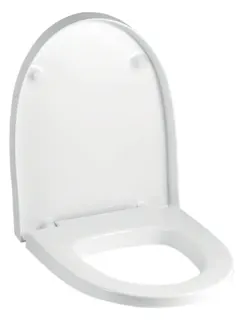 Geberit Flow WC-Sitz, weiß Scharniere verchromt mit Absenkautomatik
