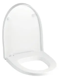 Geberit Flow WC-Sitz, weiß Scharniere verchromt mit Absenkautomatik – Bild 2
