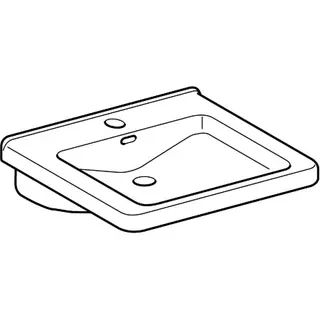 Geberit Renova Comfort Square Waschtisch barrierefrei 55x52,5cm, mit Hahnloch, mit Überlauf, weiß – Bild 3