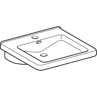 Geberit Renova Comfort Square Waschtisch barrierefrei 55x52,5cm, mit Hahnloch, mit Überlauf, weiß KeraTect – Bild 3