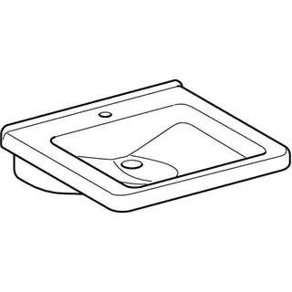 Geberit Renova Comfort Square Waschtisch barrierefrei 55x52,5cm, mit Hahnloch, ohne Überlauf, weiß KeraTect – Bild 3