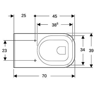 Geberit Renova Comfort Square WWC Flachspüler Ausld. 70cm, weiß, KeraTect – Bild 5