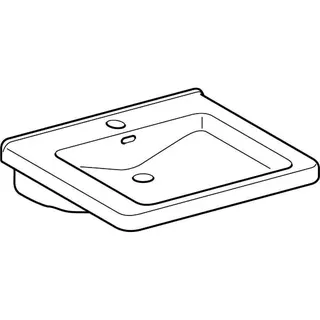 Geberit Renova Comfort Square Waschtisch barrierefrei 60x55cm, mit Hahnloch, mit Überlauf, weiß – Bild 4