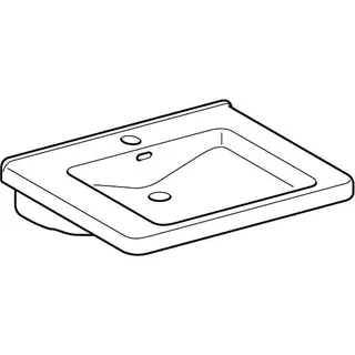 Geberit Renova Comfort Square Waschtisch barrierefrei 65x55cm, mit Hahnloch, mit Überlauf, weiß – Bild 3