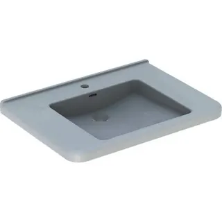 Geberit Renova Comfort Square Waschtisch barrierefrei 75x55cm, mit Hahnloch, mit Überlauf, weiß – Bild 2