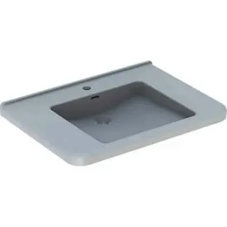 Geberit Renova Comfort Square Waschtisch barrierefrei 75x55cm, mit Hahnloch, mit Überlauf, weiß, KeraTect – Bild 2