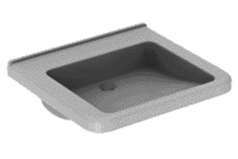 Geberit Renova Comfort Square Waschtisch barrierefrei 60x55cm, ohne Hahnloch, ohne Überlauf, weiß