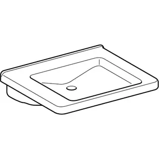 Geberit Renova Comfort Square Waschtisch barrierefrei 65x55cm, ohne Hahnloch, ohne Überlauf, weiß – Bild 3