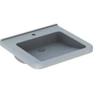Geberit Renova Comfort Square Waschtisch barrierefrei 60x55cm, mit Hahnloch, ohne Überlauf, weiß – Bild 2