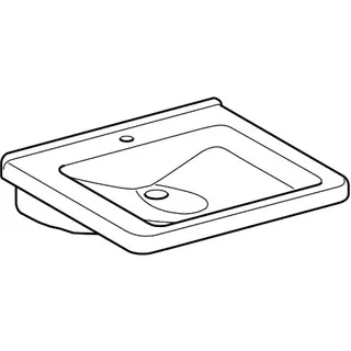 Geberit Renova Comfort Square Waschtisch barrierefrei 60x55cm, mit Hahnloch, ohne Überlauf, weiß – Bild 4