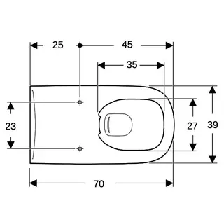 Geberit Renova Comfort Square WWC Tiefspüler Rimfree, Ausld. 70cm, weiß – Bild 5