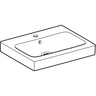 Geberit iCon Waschtisch, 60x48,5cm mit Hahnloch, mit Überlauf, weiß – Bild 3