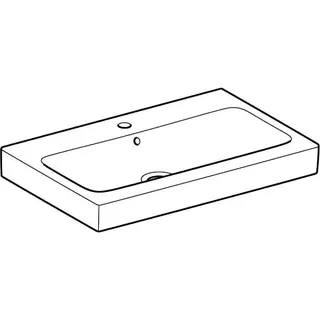 Geberit iCon Waschtisch, 75x48,5cm mit Hahnloch, mit Überlauf, weiß, KeraTect – Bild 3