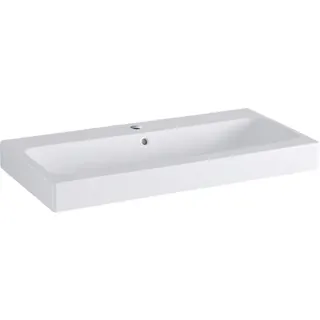 Geberit iCon Waschtisch, 90x48,5cm mit Hahnloch, mit Überlauf, weiß – Bild 2