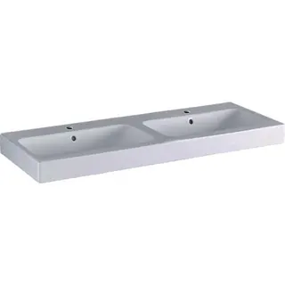 Geberit iCon Doppelwaschtisch, 120x48,5cm mit Hahnloch, mit Überlauf, weiß – Bild 2