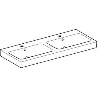 Geberit iCon Doppelwaschtisch, 120x48,5cm mit Hahnloch, mit Überlauf, weiß, KeraTect – Bild 3